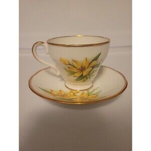 Yellow Lily Teacup And Saucer, Salisbury Bone China England